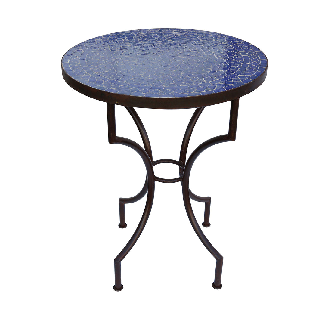 Mesa de varanda para duas pessoas com mosaico esmaltado – compacta, decorativa e funcional