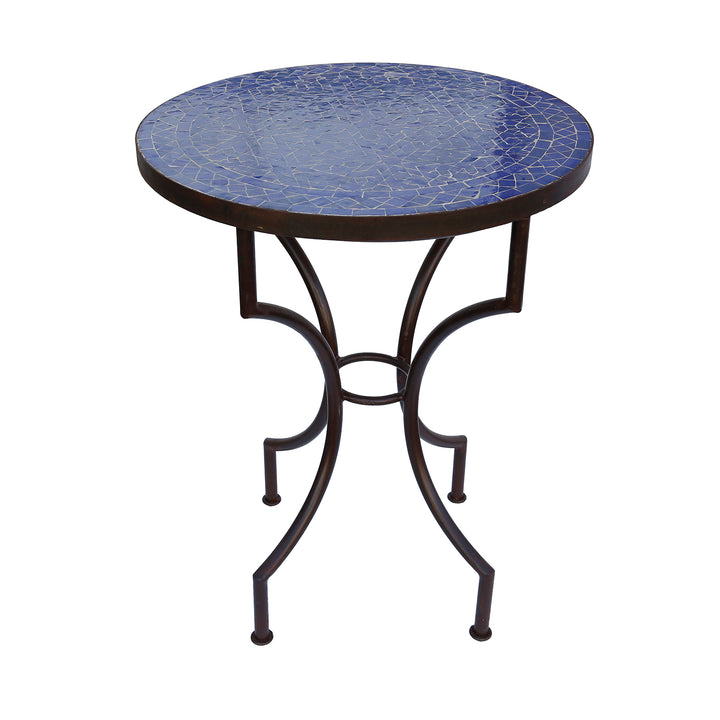 Mesa de varanda para duas pessoas com mosaico esmaltado – compacta, decorativa e funcional