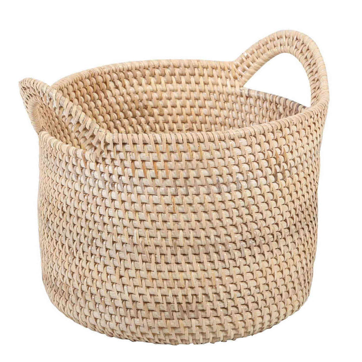 Cesto de rattan Elie Natural com alças