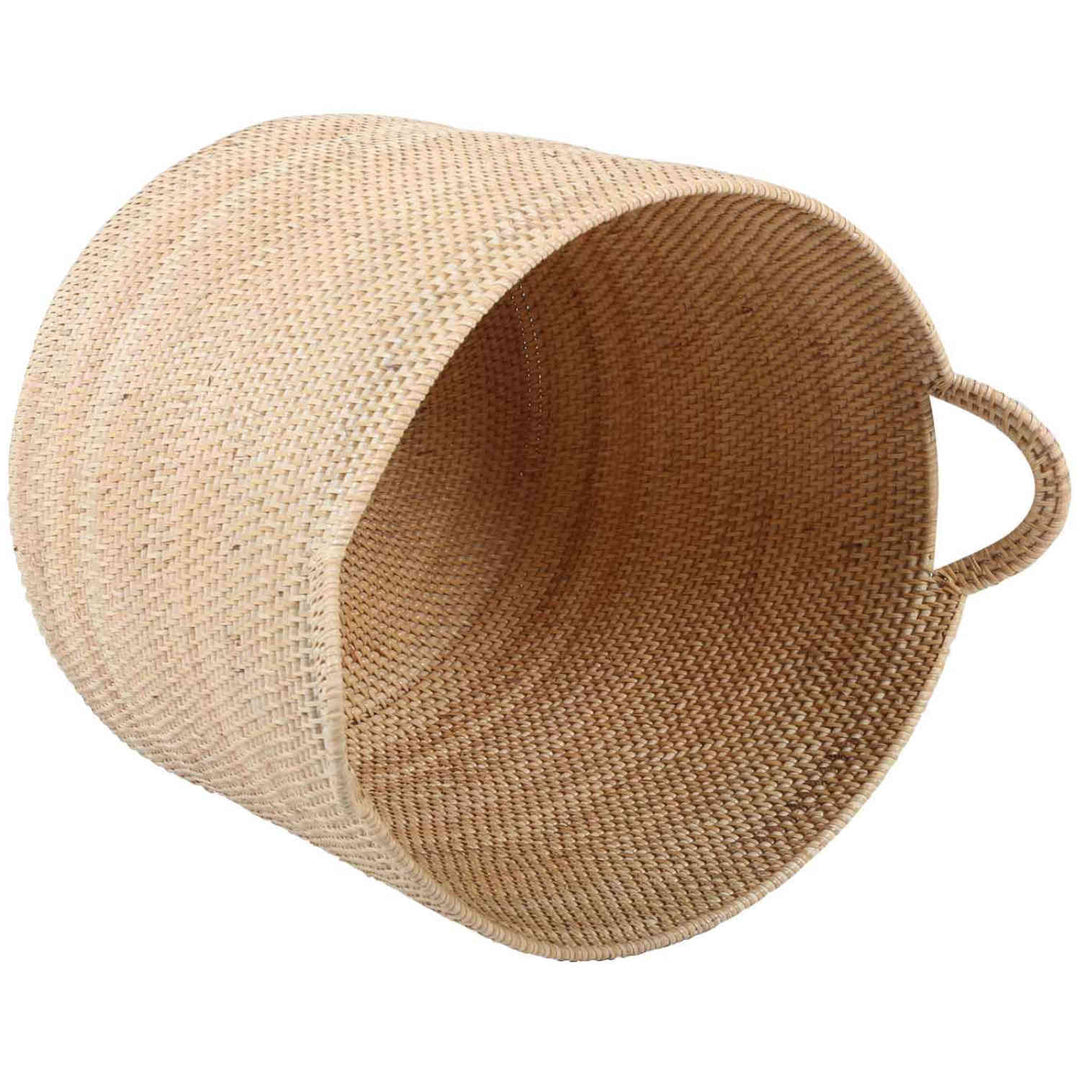Cesto de rattan Elie Natural com alças