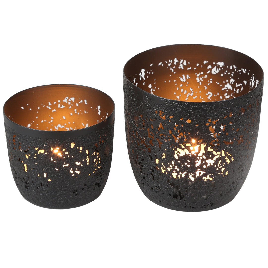 Conjunto de 2 castiçais para velas de chá Noan