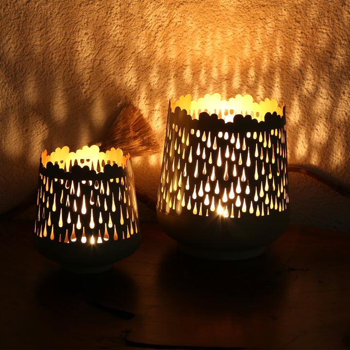 Conjunto de 2 castiçais para velas de chá Tino