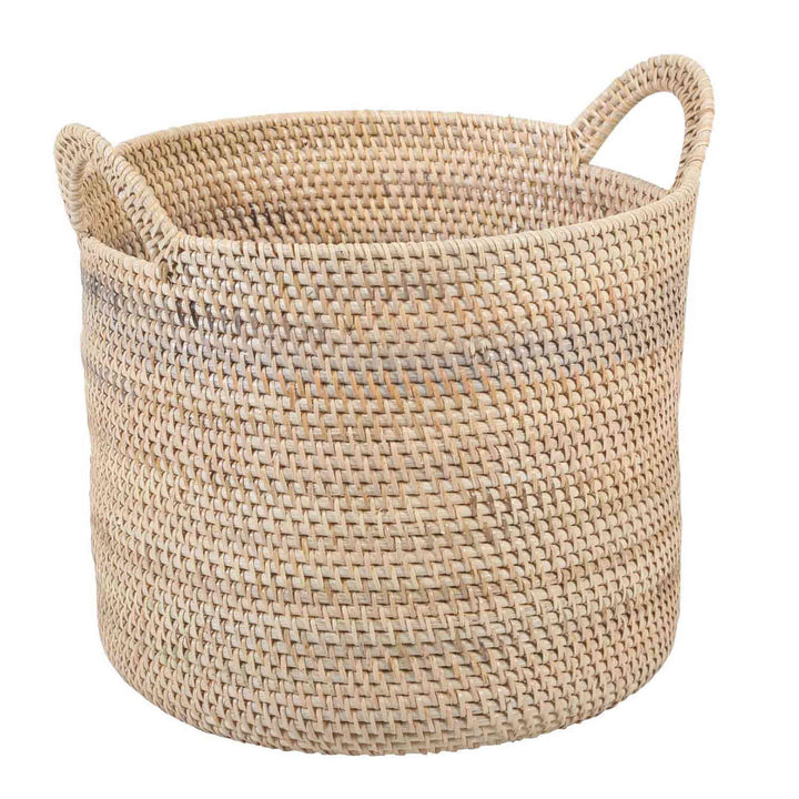 Cesto de rattan Elie Natural com alças