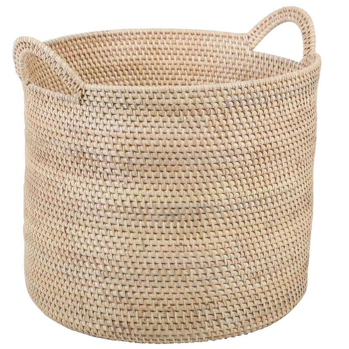 Cesto de rattan Elie Natural com alças