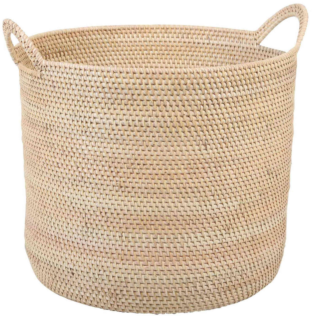 Cesto de rattan Elie Natural com alças