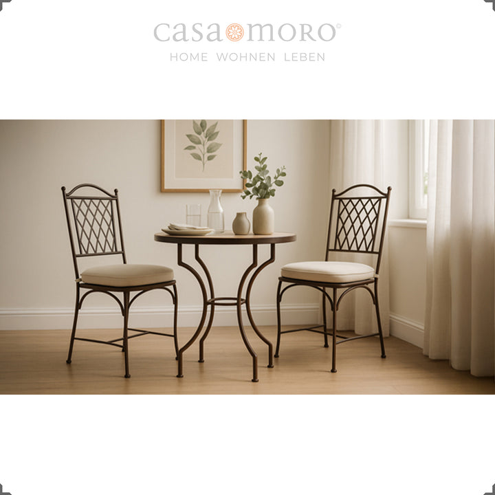 Mesa em mosaico com 60 cm de diâmetro e padrão oriental – azul e branco
