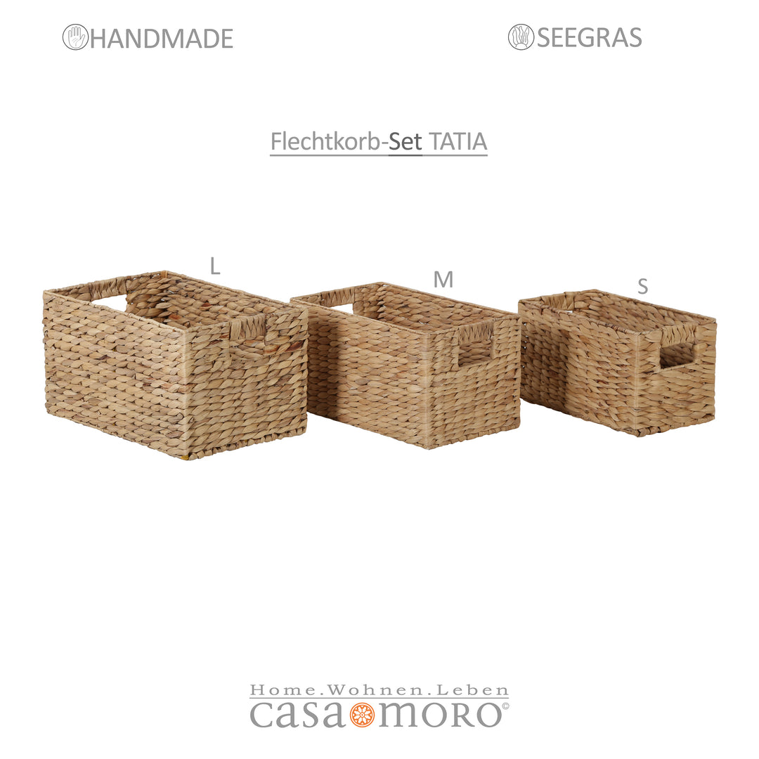 Conjunto de 3 caixas de arrumação Tatia