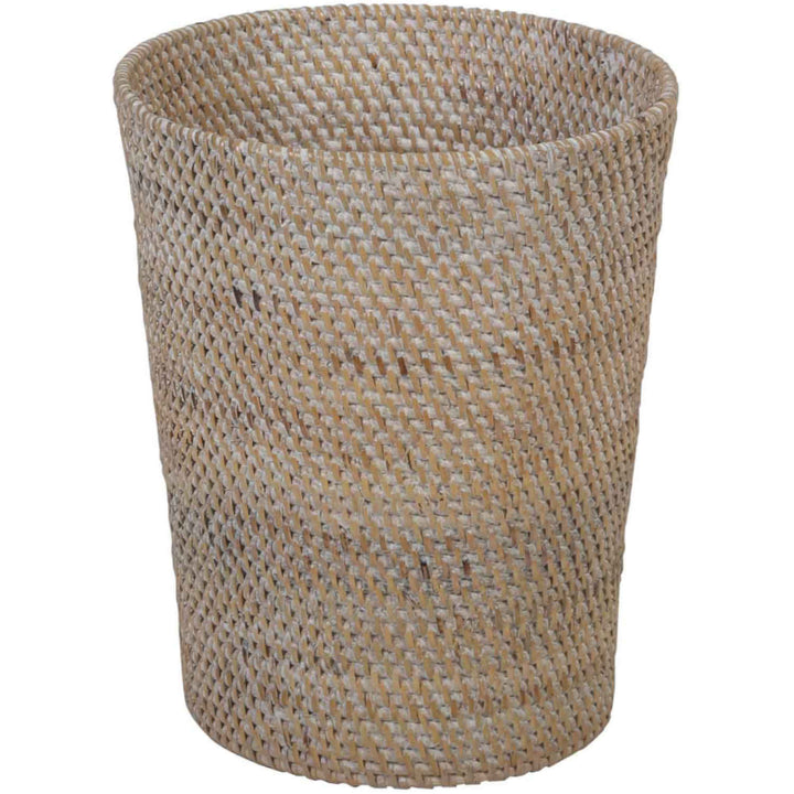 Cesto do lixo em rattan Nila White Wash