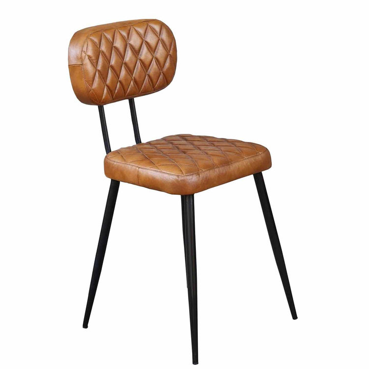 Conjunto de 2 cadeiras de couro Sofia Cognac