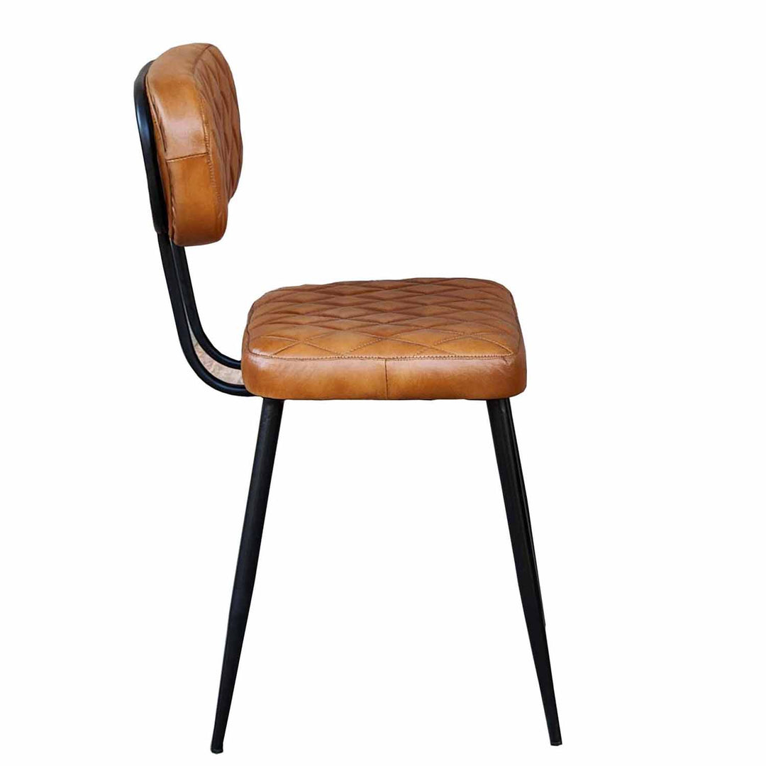 Conjunto de 2 cadeiras de couro Sofia Cognac