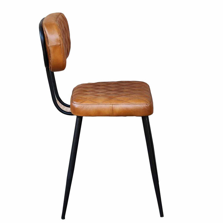 Conjunto de 2 cadeiras de couro Sofia Cognac