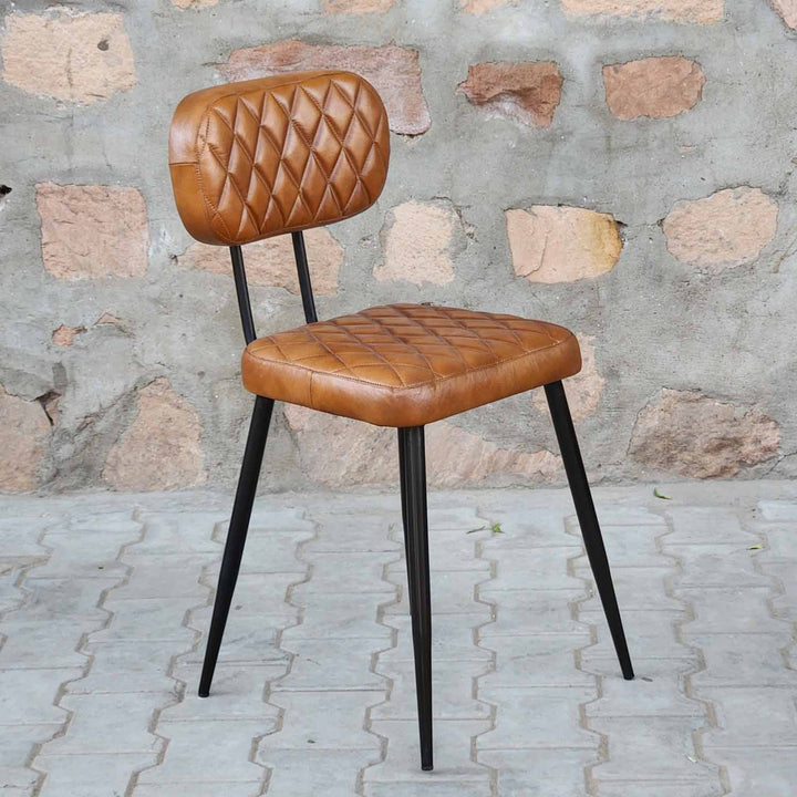 Conjunto de 2 cadeiras de couro Sofia Cognac