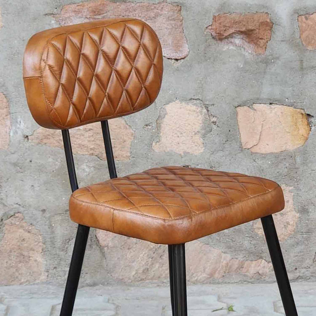Conjunto de 2 cadeiras de couro Sofia Cognac