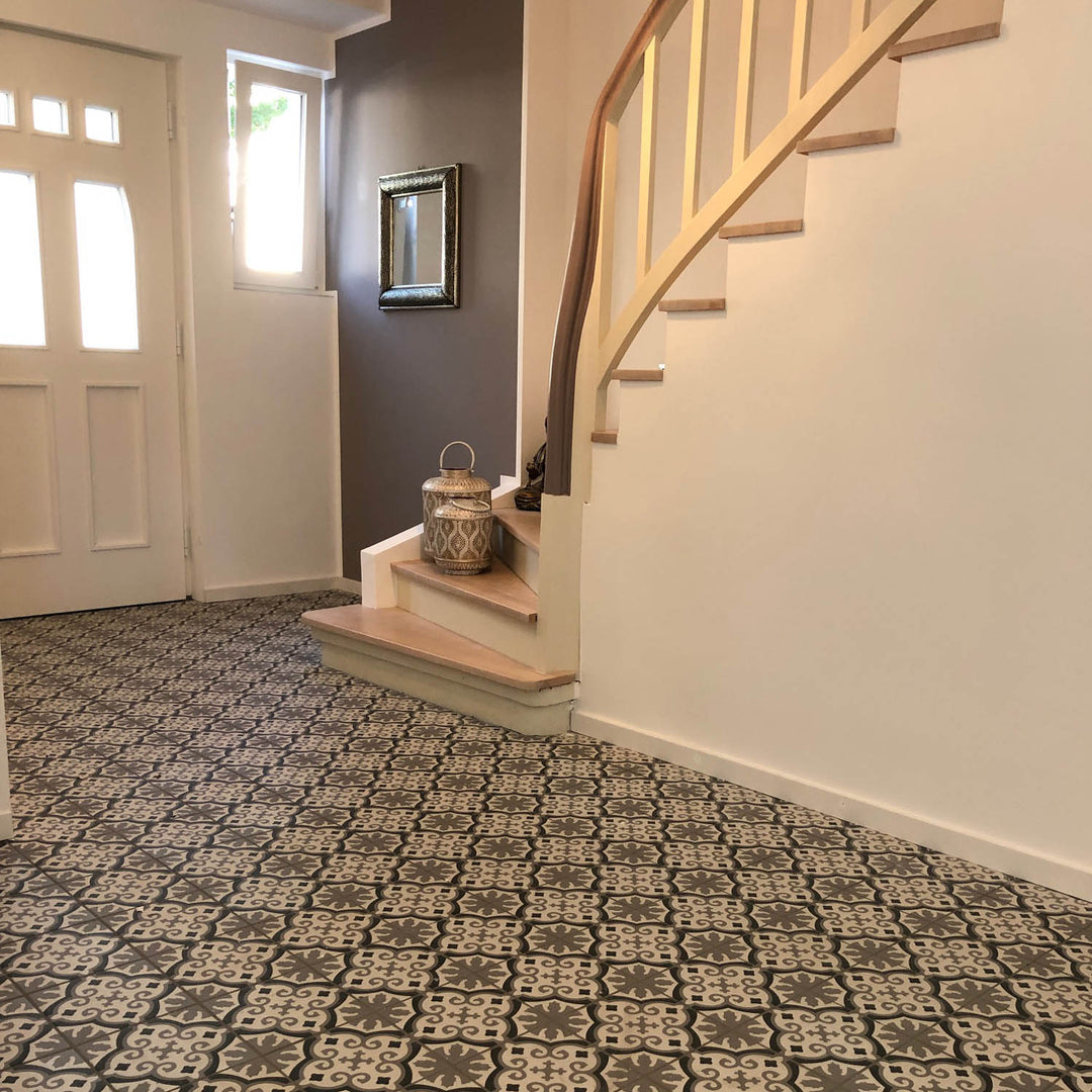 Azulejos marroquinos 20x20 cm – cinzento e preto