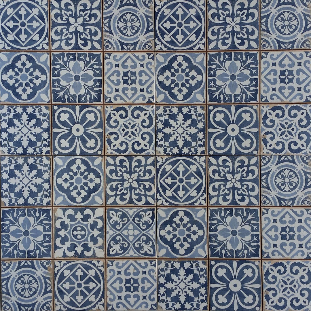 Azulejos marroquinos em estilo patchwork retro, 33 x 33 cm – Vintage