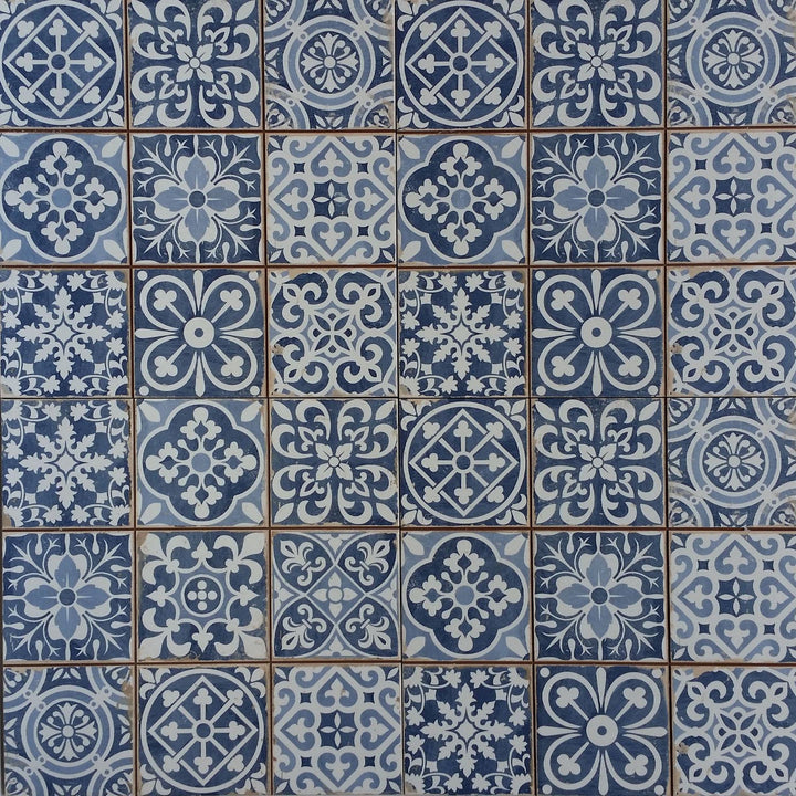 Azulejos marroquinos em estilo patchwork retro, 33 x 33 cm – Vintage