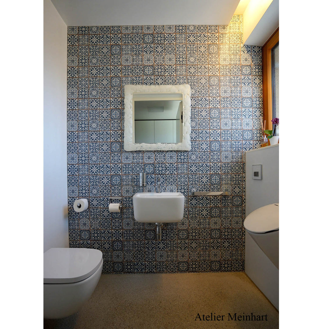 Azulejos marroquinos em estilo patchwork retro, 33 x 33 cm – Vintage