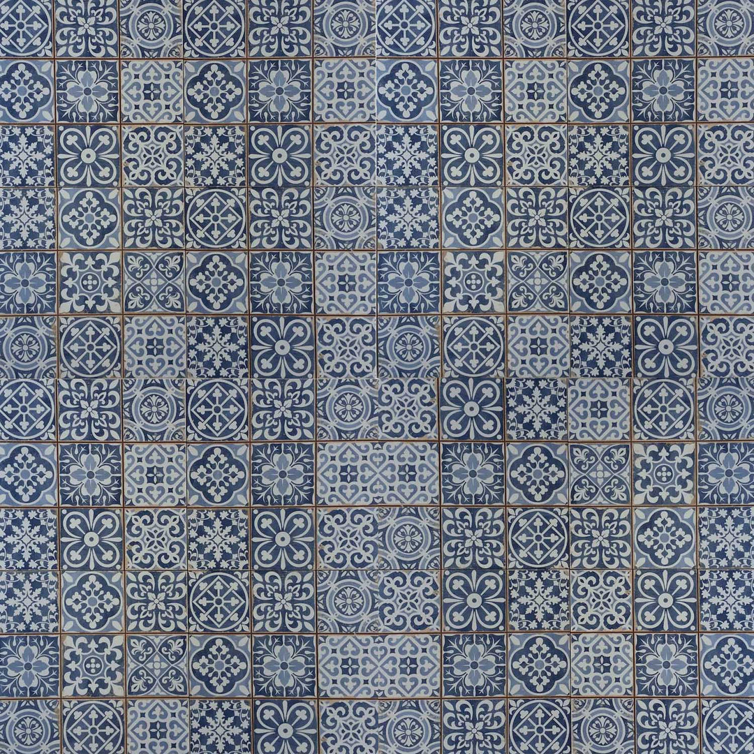 Azulejos marroquinos em estilo patchwork retro, 33 x 33 cm – Vintage