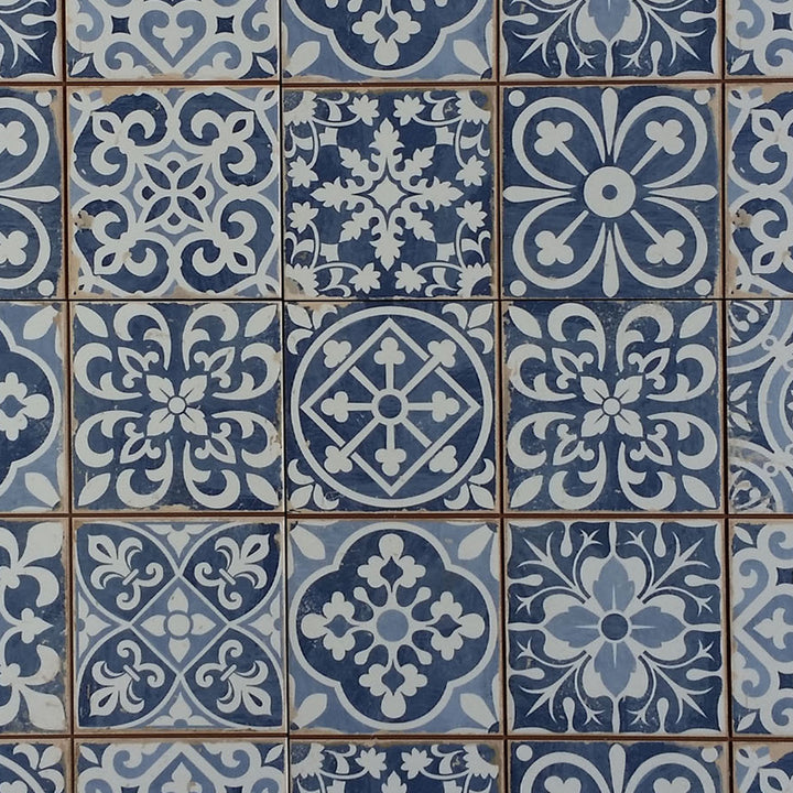 Azulejos marroquinos em estilo patchwork retro, 33 x 33 cm – Vintage