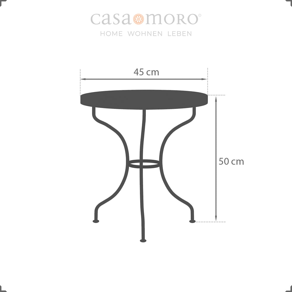 Mesa redonda em mosaico com 45 cm de diâmetro, altura de 50 cm, compacta e versátil