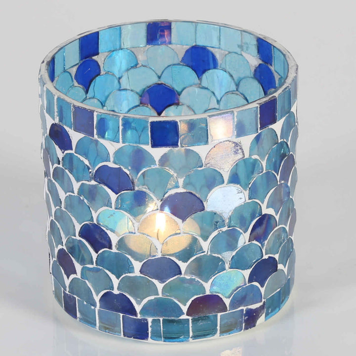 Candeeiro de mesa com mosaico oriental Atenas, azul escuro