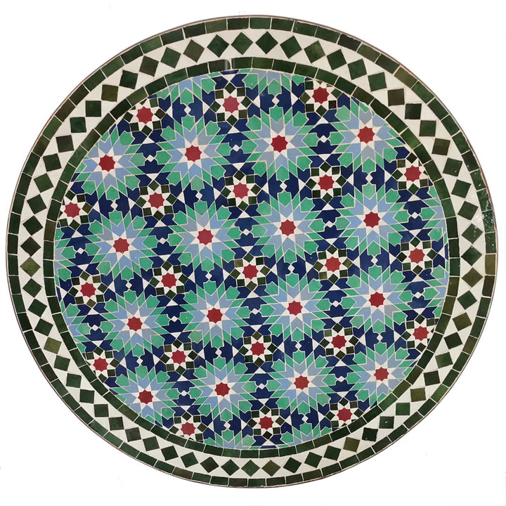 Mesa em mosaico D80 Ankabut Azul Verde