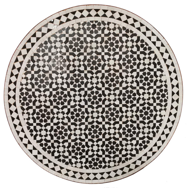 Mesa Mosaico D90, preta e branca esmaltada