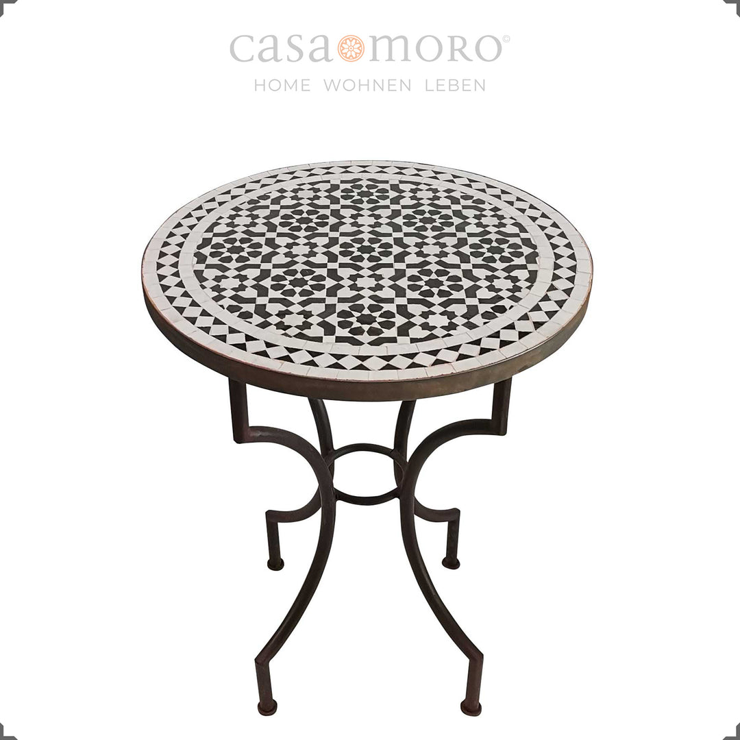 Mesa de jantar redonda para varanda, cozinha ou terraço – compacta e decorativa