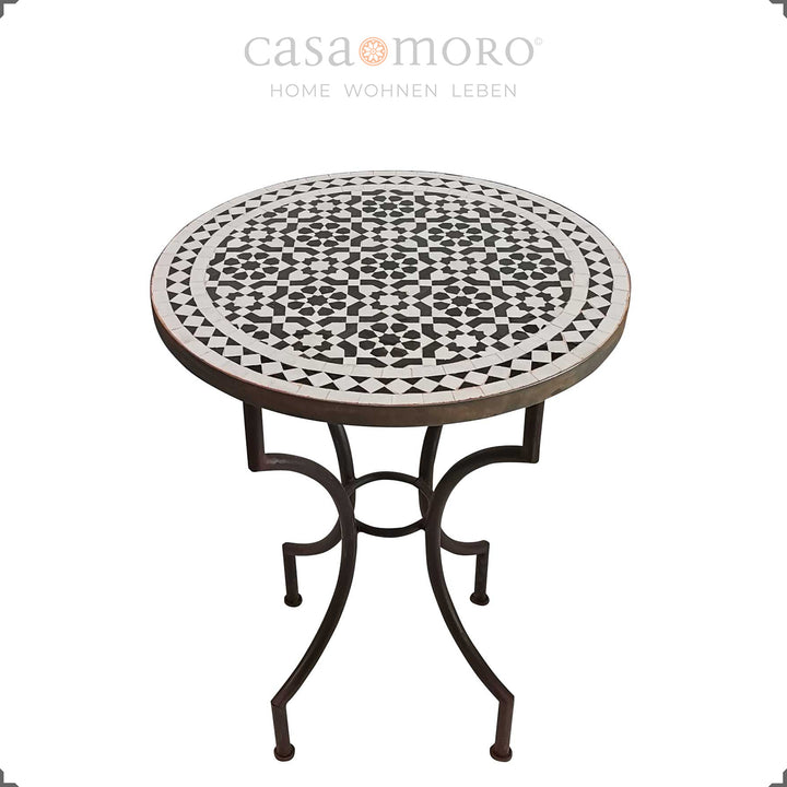 Mesa de jantar redonda para varanda, cozinha ou terraço – compacta e decorativa