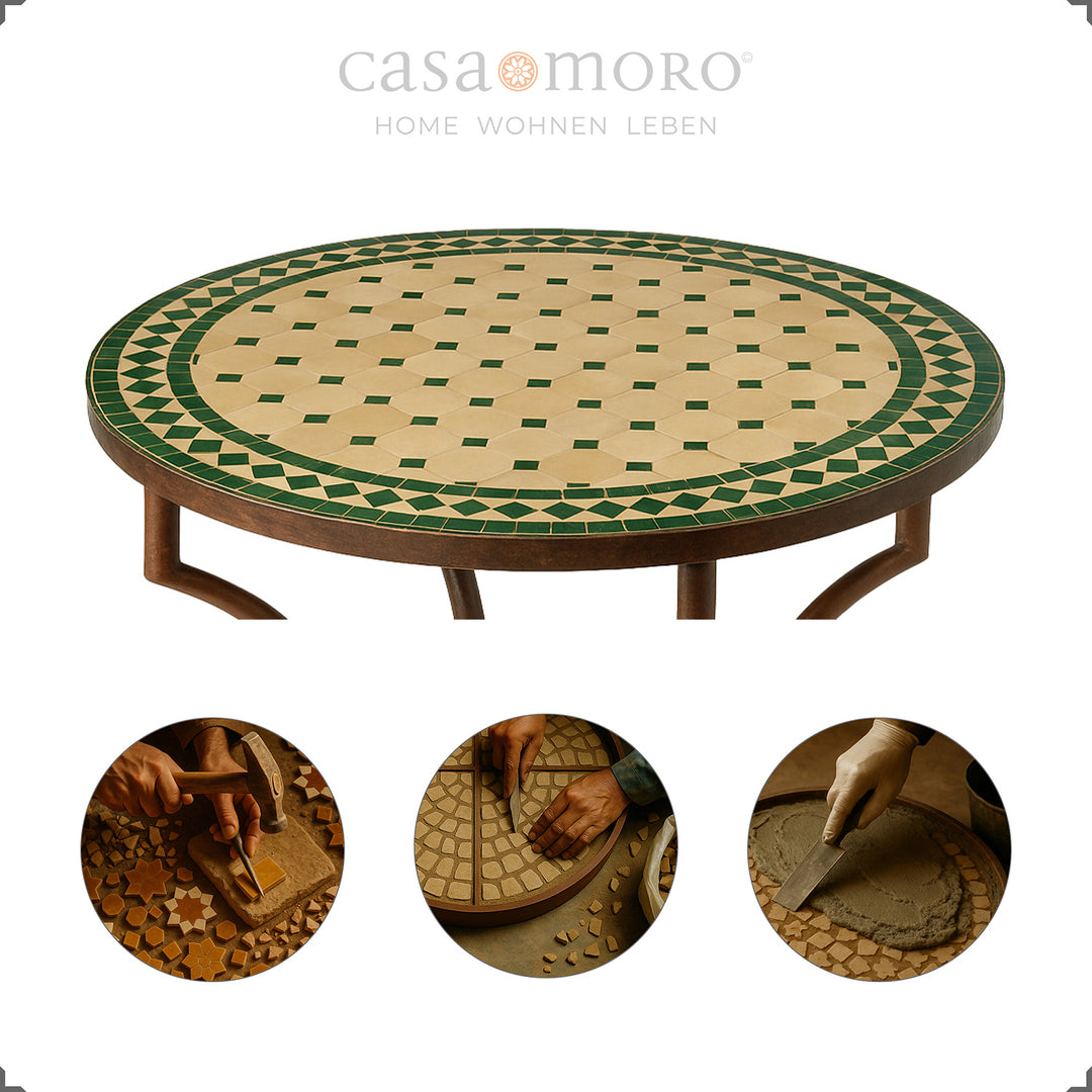Placa de mosaico com cerca de 32 kg – fixada com segurança sem parafusos, fácil de deslocar