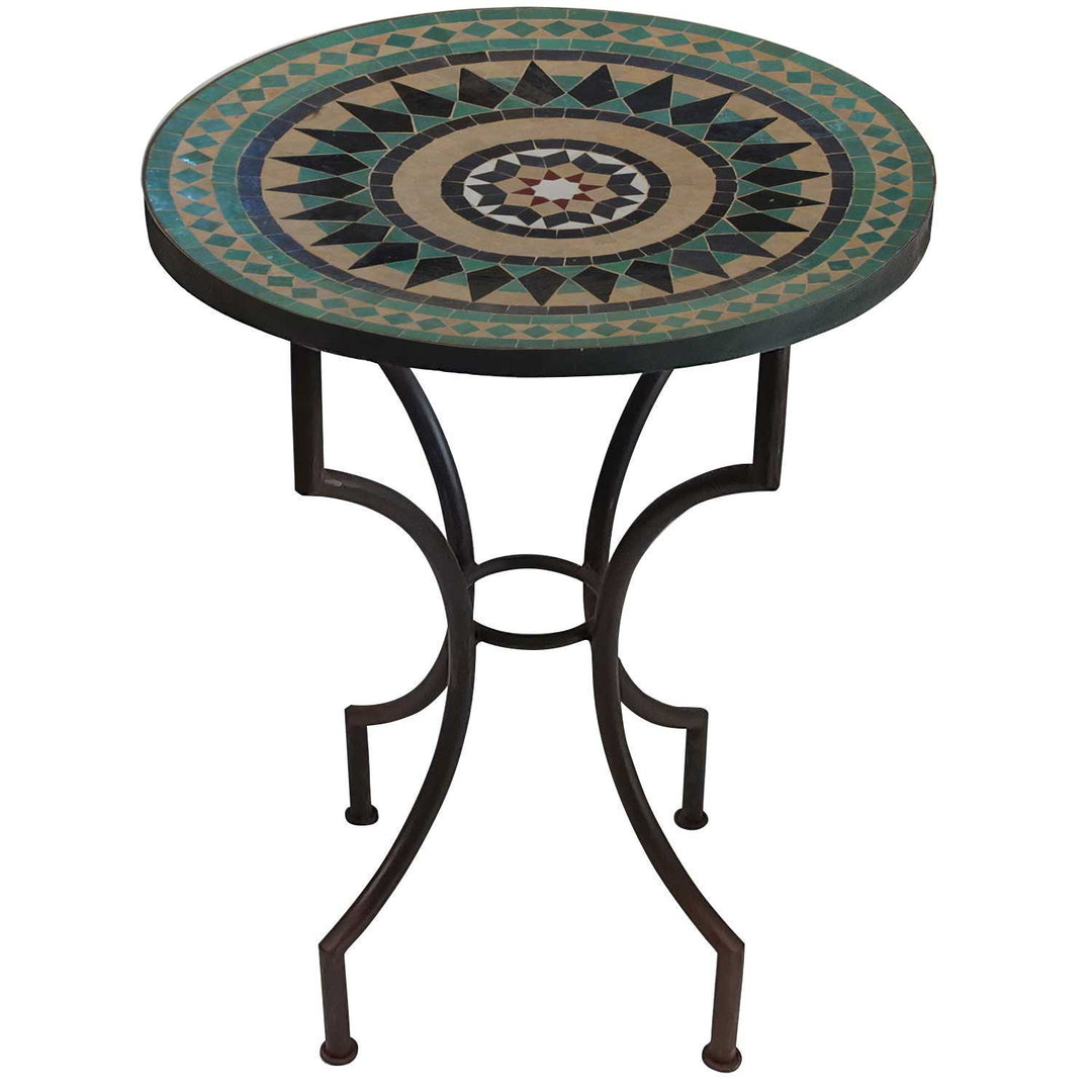Mesa com mosaico em forma de estrela do Marrocos