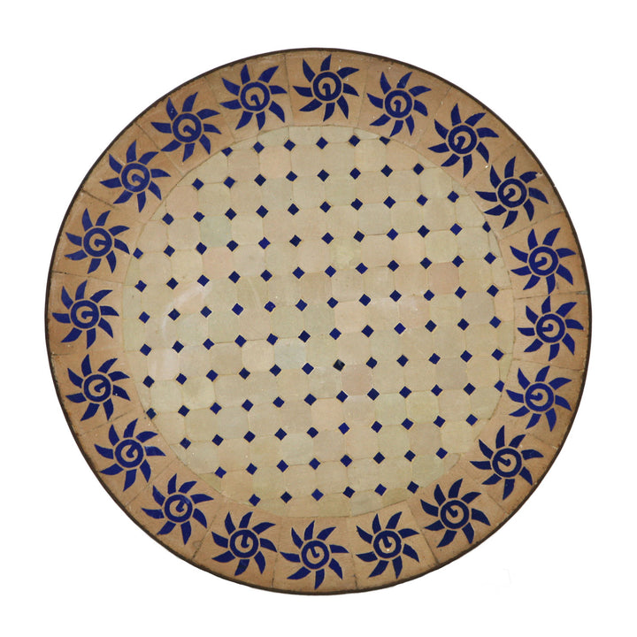 Mesa em mosaico D80 redonda azul sol