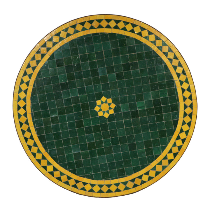 Mesa em mosaico D80 Estrela Verde Amarelo