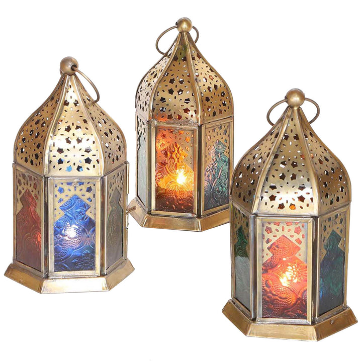 Luzes de vidro orientais Nael multicoloridas, conjunto de 3
