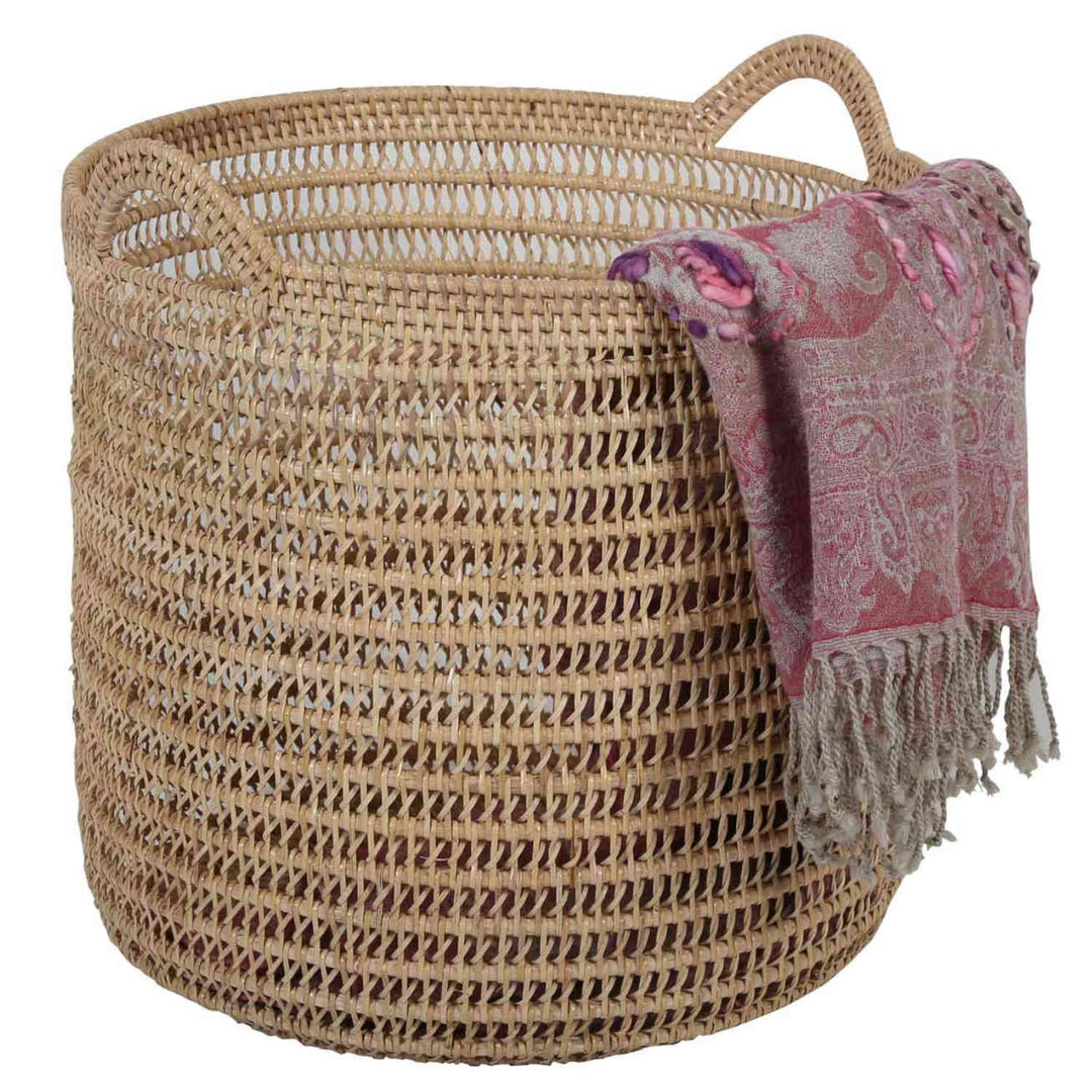 Cesto de rattan Eda Natural com alças