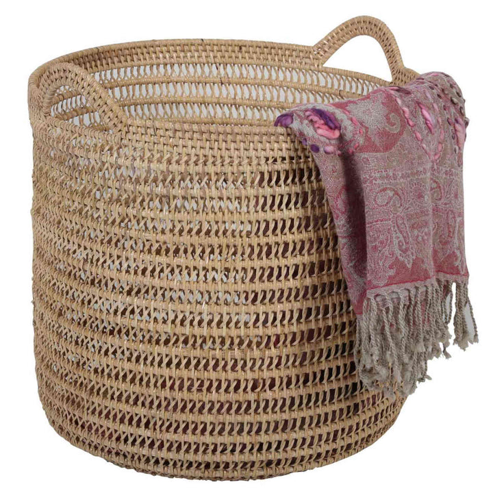 Cesto de rattan Eda Natural com alças
