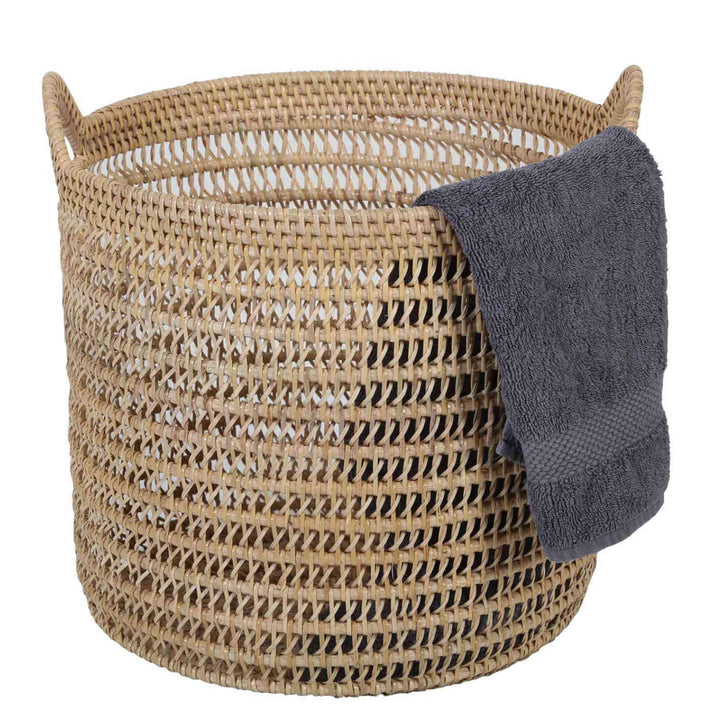 Cesto de rattan Eda Natural com alças
