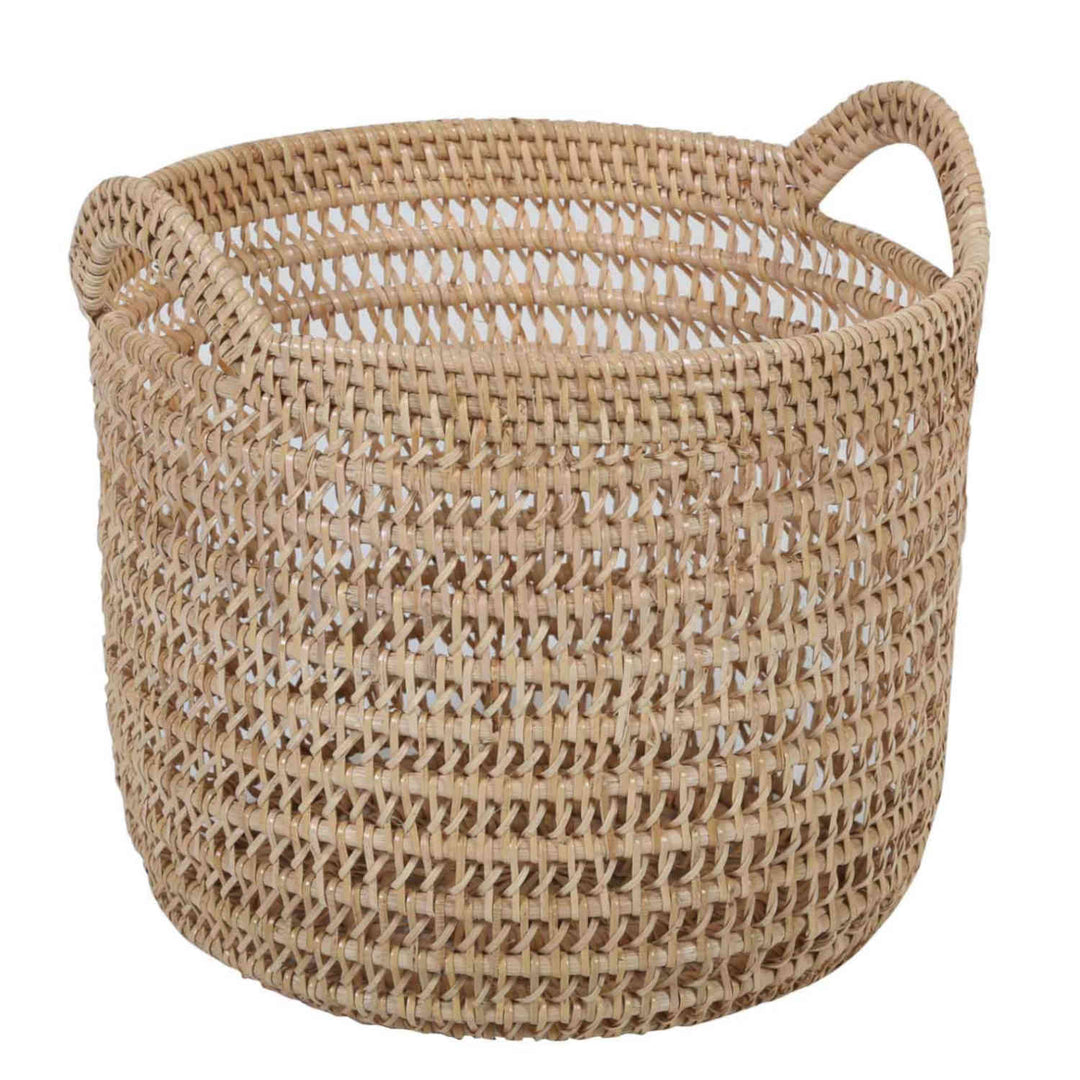 Cesto de rattan Eda Natural com alças