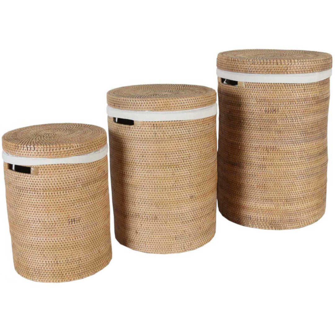 Cesto de roupa suja em rattan Cleo Natural