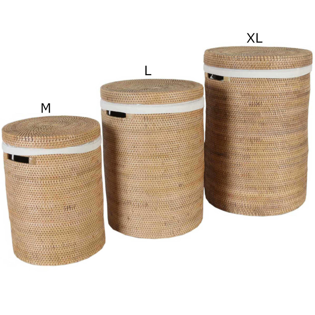 Cesto de roupa suja em rattan Cleo Natural