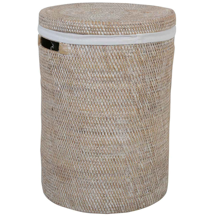 Cesto de roupa suja em rattan Cleo Branco