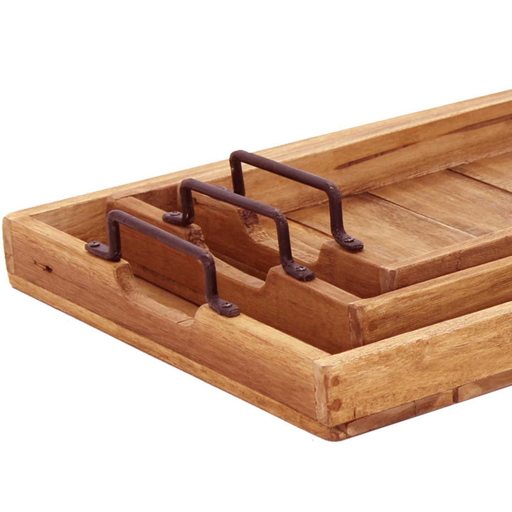 Conjunto de 3 tabuleiros em teca Gloria