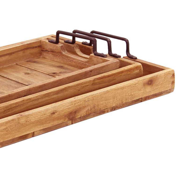 Conjunto de 3 tabuleiros em teca Gloria