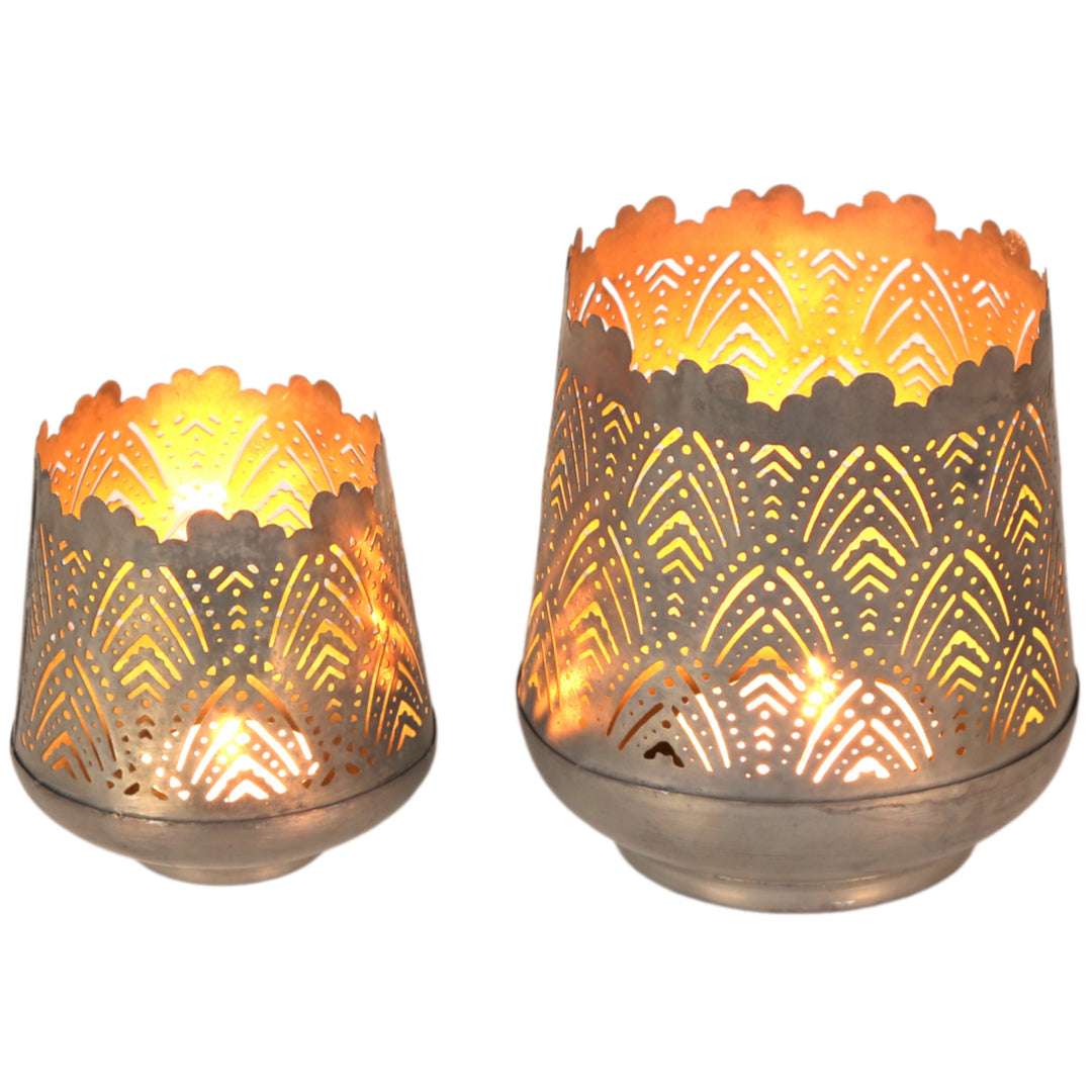 Conjunto de 2 castiçais para velas de chá Rico