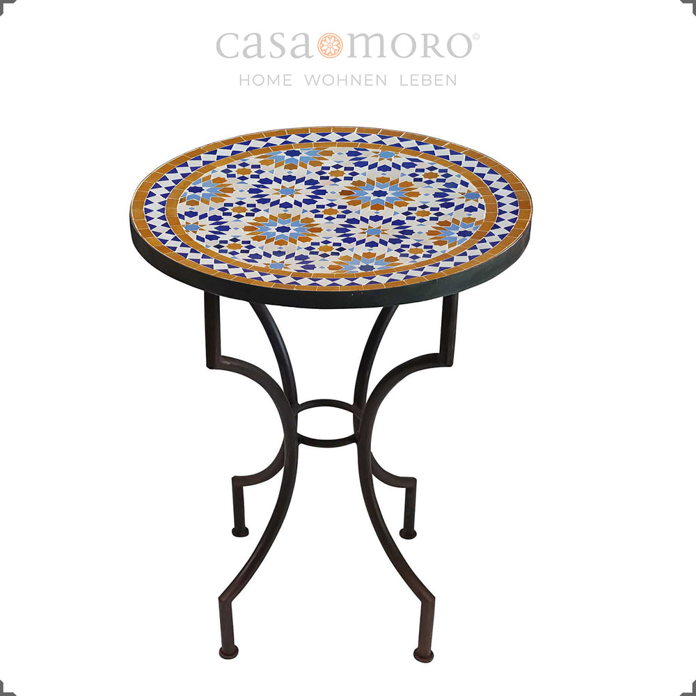 Dimensões da mesa em mosaico: Ø 60 cm, altura da mesa 75 cm – mesa de bistrô ideal para o terraço ou a cozinha