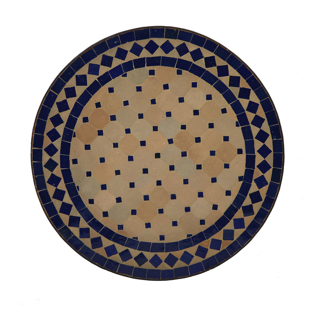 Mesa pequena com mosaico Zellige de 45 cm, mesa mediterrânica para plantas, ideal para a sala de estar ou varanda