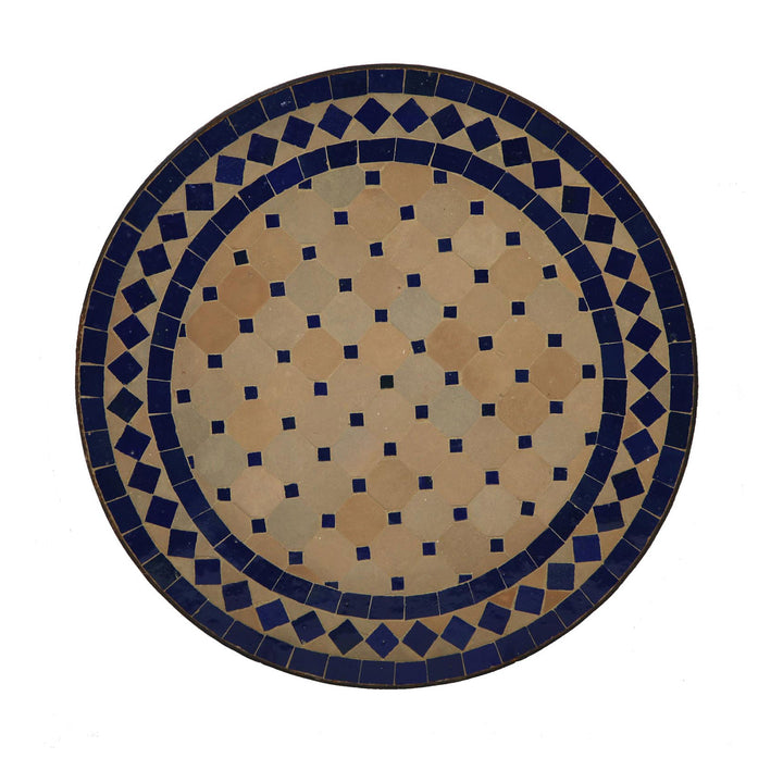 Mesa pequena com mosaico Zellige de 45 cm, mesa mediterrânica para plantas, ideal para a sala de estar ou varanda