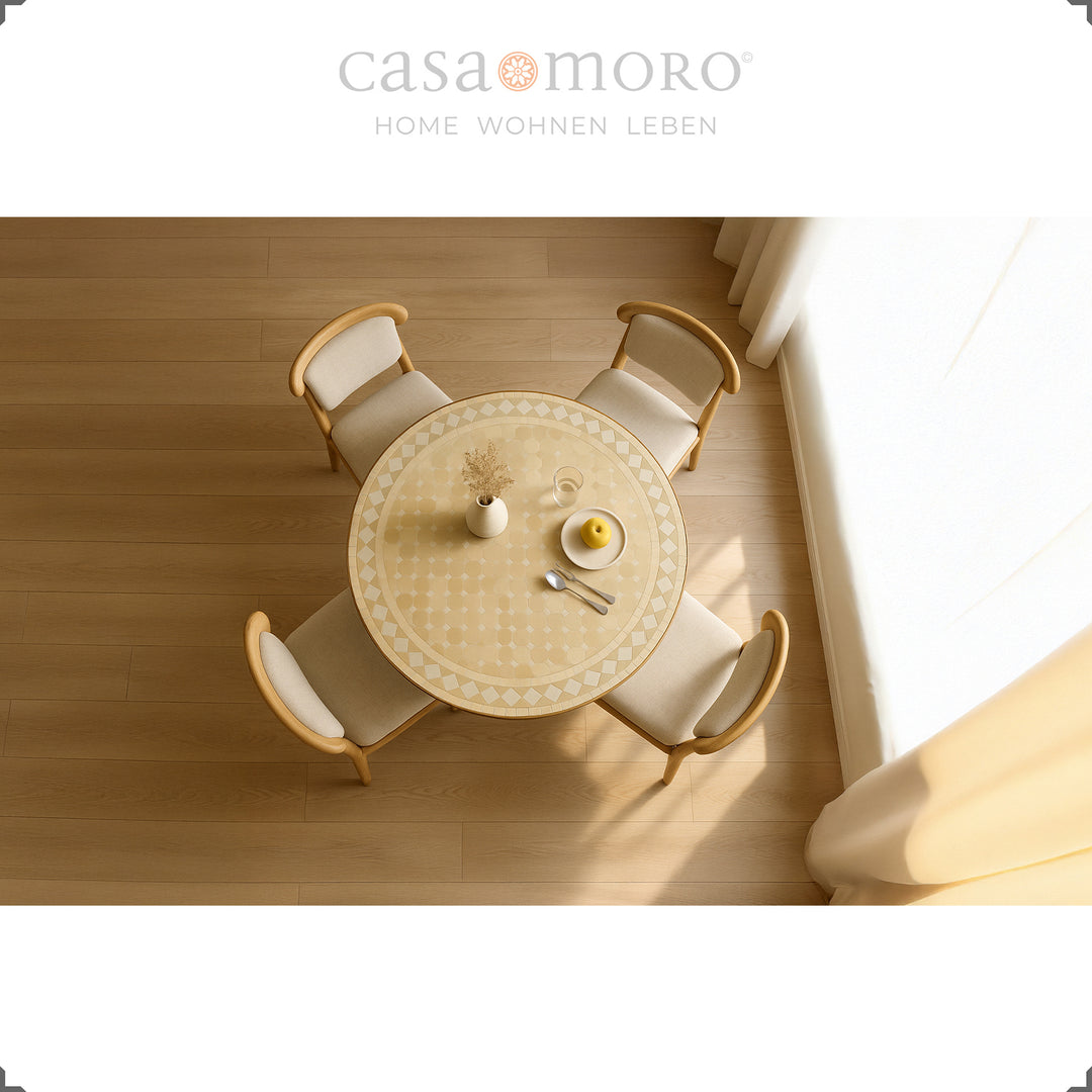 Mosaico Zellige em branco e terracota – de fabrico tradicional, com uma interpretação moderna