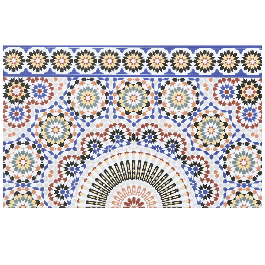Borda de azulejo cerâmico de parede, 40 x 25 cm, com padrão oriental multicolorido, para um acabamento decorativo