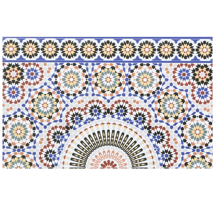 Borda de azulejo cerâmico de parede, 40 x 25 cm, com padrão oriental multicolorido, para um acabamento decorativo